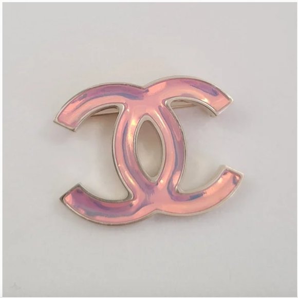 CHANEL Jewelry - Chanel CC iridescent pink brooch